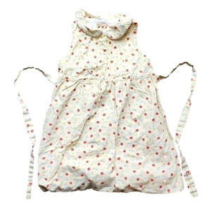 STRAWBERRY FAIR Yellow Polo Tank Dress With Tie Straps And Ladybugs/Flowers